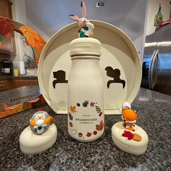 Starbucks China Autumn Festival Stainless Tumbler + Animal Lids 80oz - Picture 2 of 13